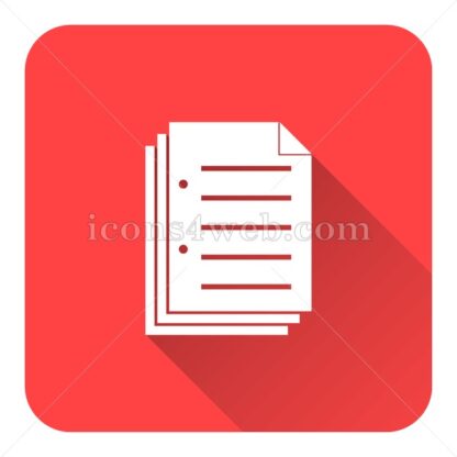 Document flat icon with long shadow vector – icons for website - Icons for website