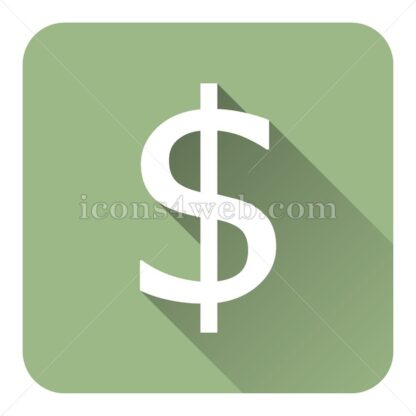 Dollar flat icon with long shadow vector – royalty free icon - Icons for website