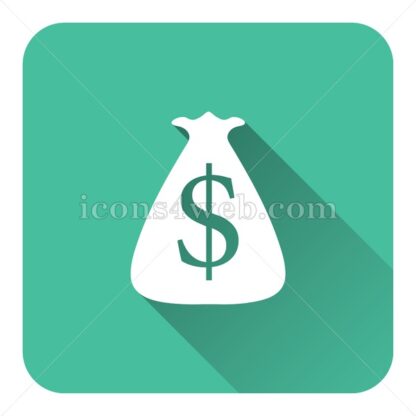 Dollar sack flat icon with long shadow vector – web icon - Icons for website