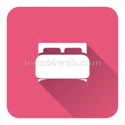 Double bed flat icon with long shadow vector – icon website - Icons for website