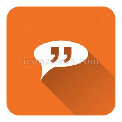 Double quotes flat icon with long shadow vector – graphic design icon - Icons for website