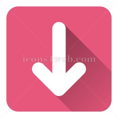 Down arrow flat icon with long shadow vector – icon for website - Icons for website