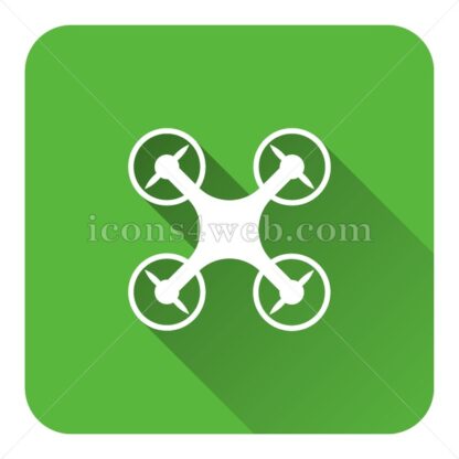 Drone flat icon with long shadow vector – graphic design icon - Icons for website