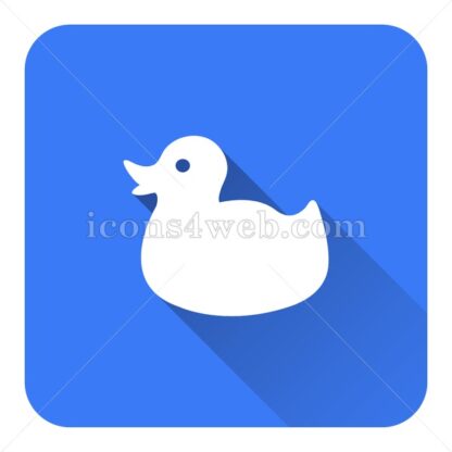 Duck flat icon with long shadow vector – button for website - Icons for website