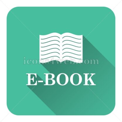 E-book flat icon with long shadow vector – webpage icon - Icons for website