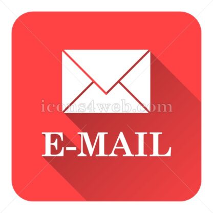E-mail flat icon with long shadow vector – web page icon - Icons for website