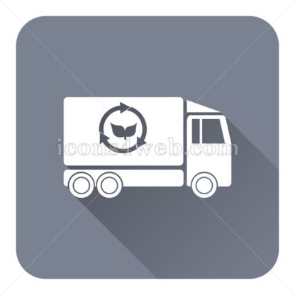 Eco truck flat icon with long shadow vector – web design icon - Icons for website