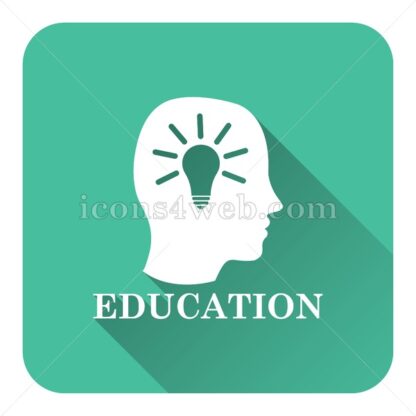 Education flat icon with long shadow vector – icon website - Icons for website