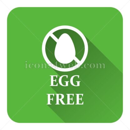 Egg free flat icon with long shadow vector – website button - Icons for website