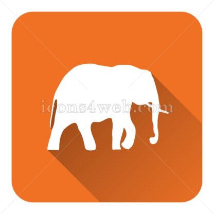 Elephant flat icon with long shadow vector – stock icon - Icons for website