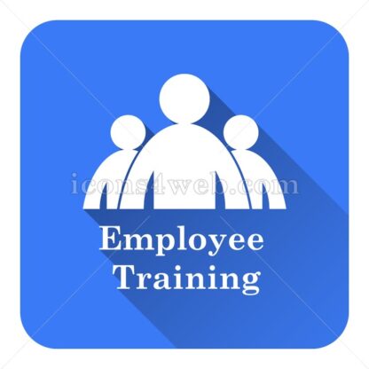 Employee training flat icon with long shadow vector – icon website - Icons for website