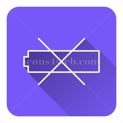 Empty battery flat icon with long shadow vector – web icon - Icons for website