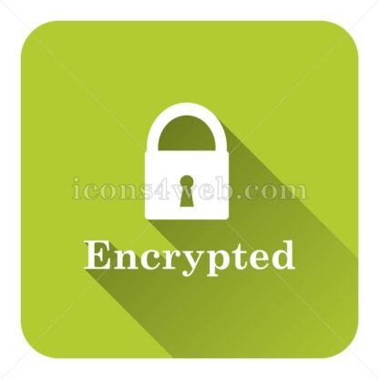 Encrypted flat icon with long shadow vector – website button - Icons for website