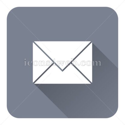 Envelope flat icon with long shadow vector – web page icon - Icons for website