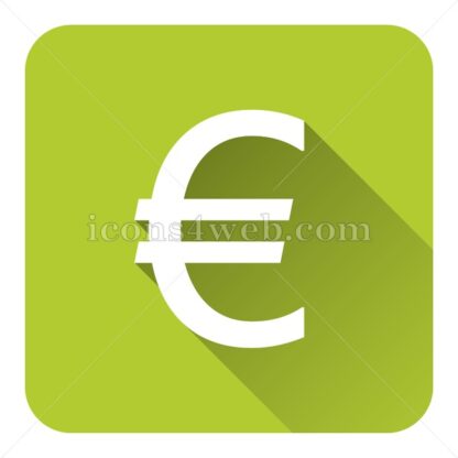 Euro flat icon with long shadow vector – royalty free icon - Icons for website