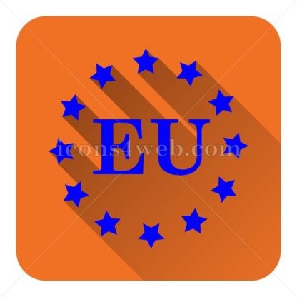European union flat icon with long shadow vector – webpage icon - Icons for website