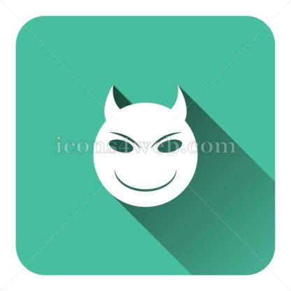 Evil flat icon with long shadow vector – web button - Icons for website