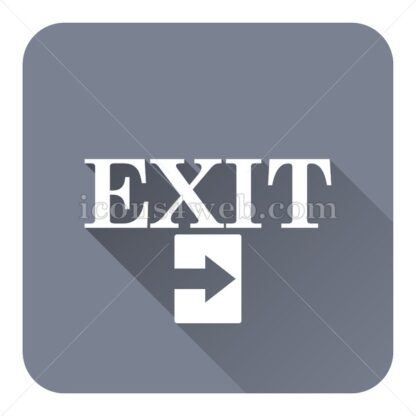 Exit flat icon with long shadow vector – web icon - Icons for website