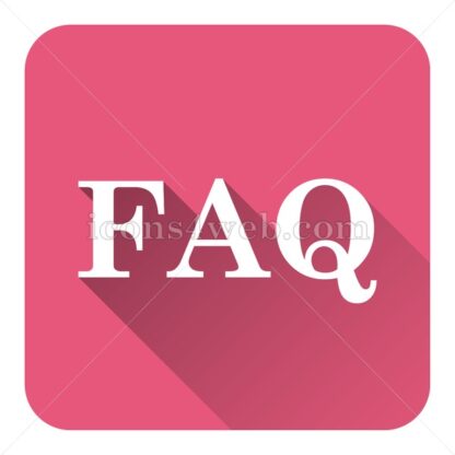 FAQ flat icon with long shadow vector – web icon - Icons for website