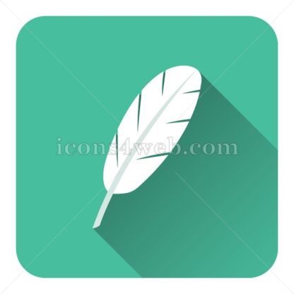 Feather flat icon with long shadow vector – button icon - Icons for website