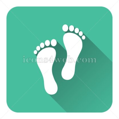 Feet print flat icon with long shadow vector – web icon - Icons for website