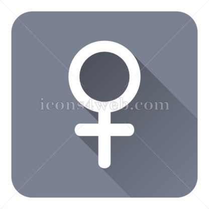 Female sign flat icon with long shadow vector – icons for website - Icons for website