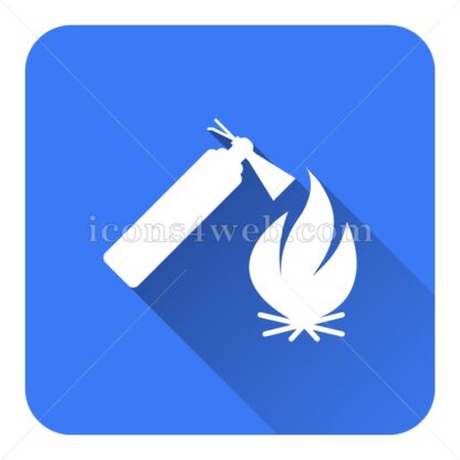 Fire extinguisher flat icon with long shadow vector – webpage icon - Icons for website