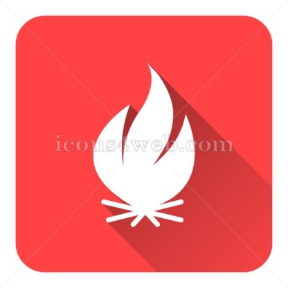 Fire flat icon with long shadow vector – webpage icon - Icons for website