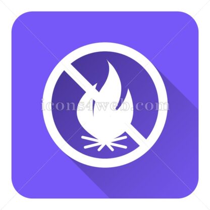Fire forbidden flat icon with long shadow vector – web icon - Icons for website