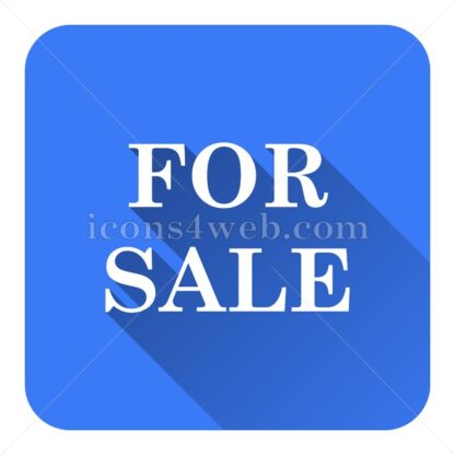 For sale flat icon with long shadow vector – icon for website - Icons for website