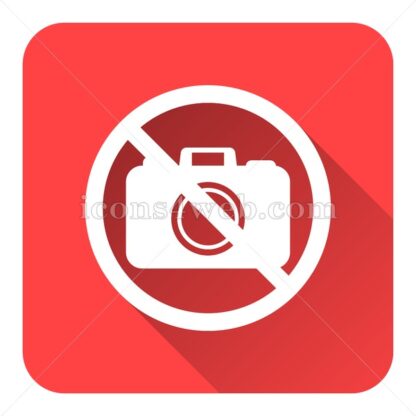 Forbidden camera flat icon with long shadow vector – icon for website - Icons for website