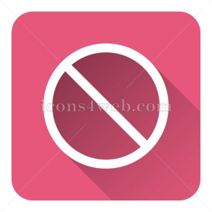 Forbidden flat icon with long shadow vector – web icon - Icons for website