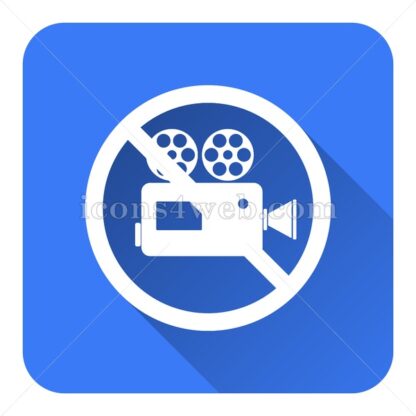 Forbidden video camera flat icon with long shadow vector – website icon - Icons for website