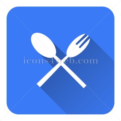 Fork and spoon flat icon with long shadow vector – graphic design icon - Icons for website