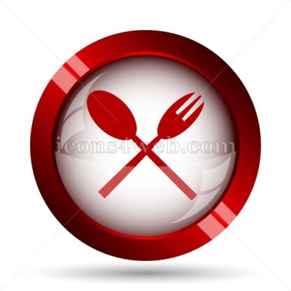 Fork and spoon website icon. High quality web button. - Icons for website