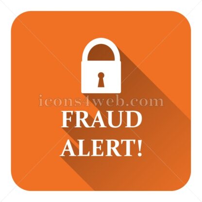 Fraud alert flat icon with long shadow vector – website button - Icons for website