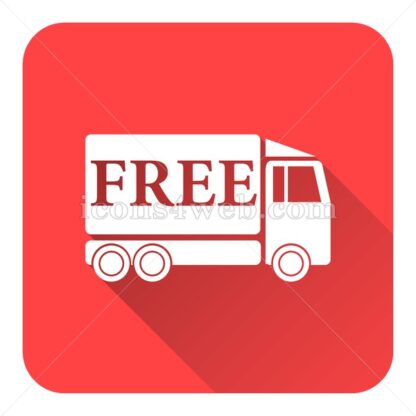 Free delivery flat icon with long shadow vector – icons for website - Icons for website