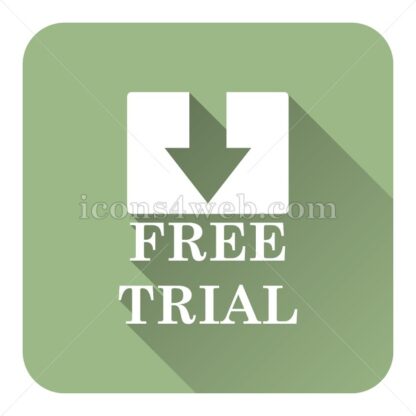 Free trial flat icon with long shadow vector – webpage icon - Icons for website