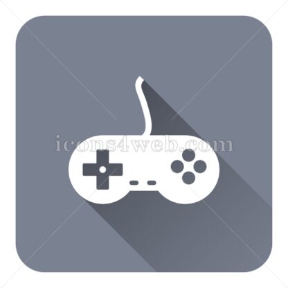 Gamepad flat icon with long shadow vector – webpage icon - Icons for website