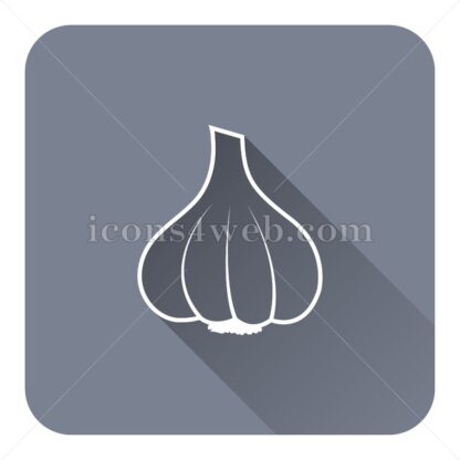 Garlic flat icon with long shadow vector – vector button - Icons for website
