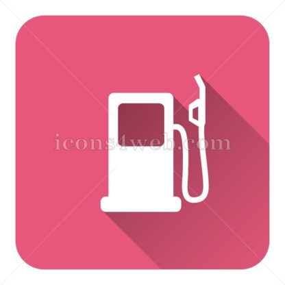 Gas pump flat icon with long shadow vector – web button - Icons for website