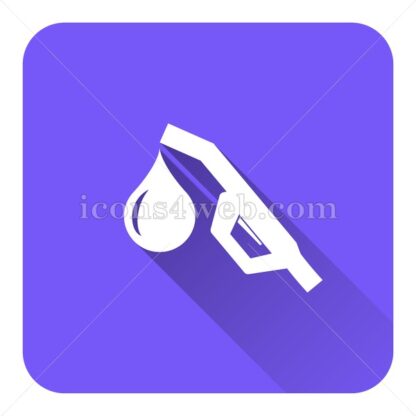 Gasoline pump nozzle flat icon with long shadow vector – button for website - Icons for website