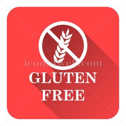 Gluten free flat icon with long shadow vector – web button - Icons for website