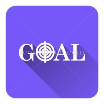 Goal flat icon with long shadow vector – button icon - Icons for website