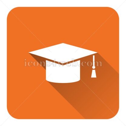 Graduation flat icon with long shadow vector – webpage icon - Icons for website