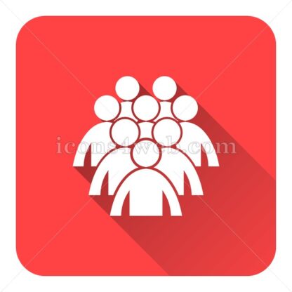 Group of people flat icon with long shadow vector – graphic design icon - Icons for website