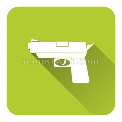 Gun flat icon with long shadow vector – web button - Icons for website