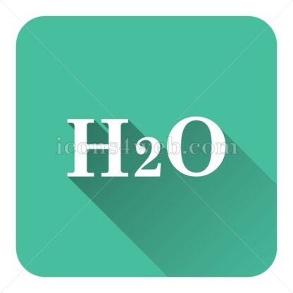 H2O flat icon with long shadow vector – graphic design icon - Icons for website
