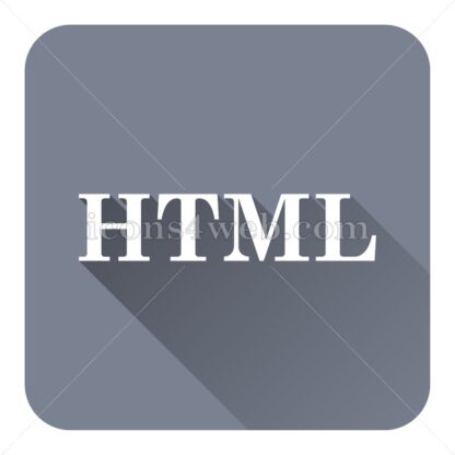 HTML flat icon with long shadow vector – web button - Icons for website