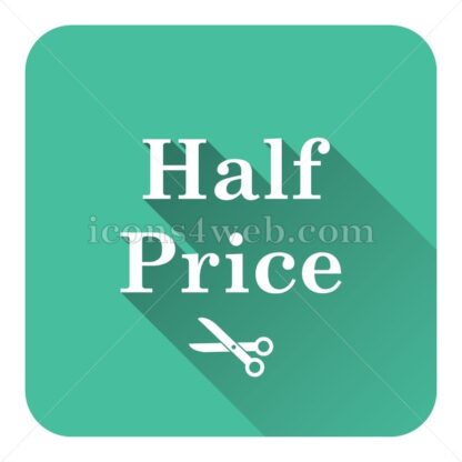 Half price flat icon with long shadow vector – web icon - Icons for website